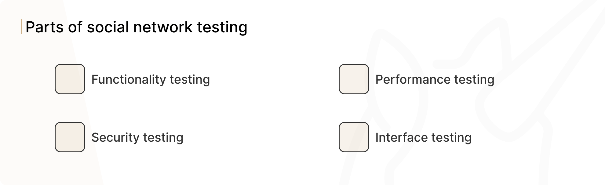Parts of social network testing